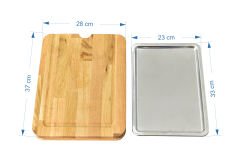 Vilinze Meşe Tepsili Kesme Tahtası - Xl