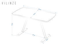 Vilinze Tatvan Sabit Mutfak Masası - 70x120 cm