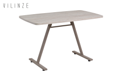 Vilinze Tatvan Sabit Mutfak Masası - 70x120 cm Traverten/Vizon