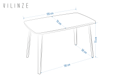 Vilinze Demre Sabit Mutfak Ahşap Masası - 70x120 cm
