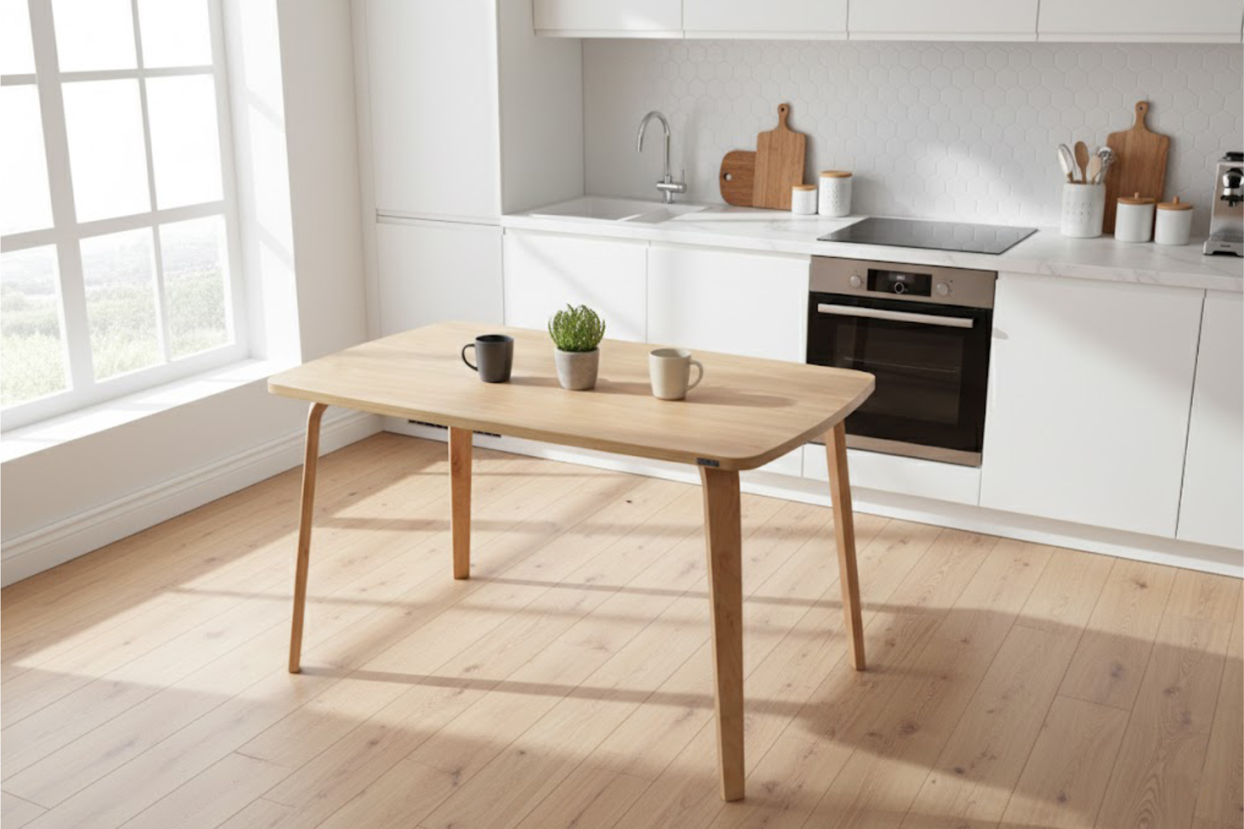 Vilinze Demre Sabit Mutfak Ahşap Masası - 70x120 cm