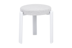 Vilinze Teras Beyaz Metal Ayak İstiflenebilir Mutfak-Balkon Taburesi