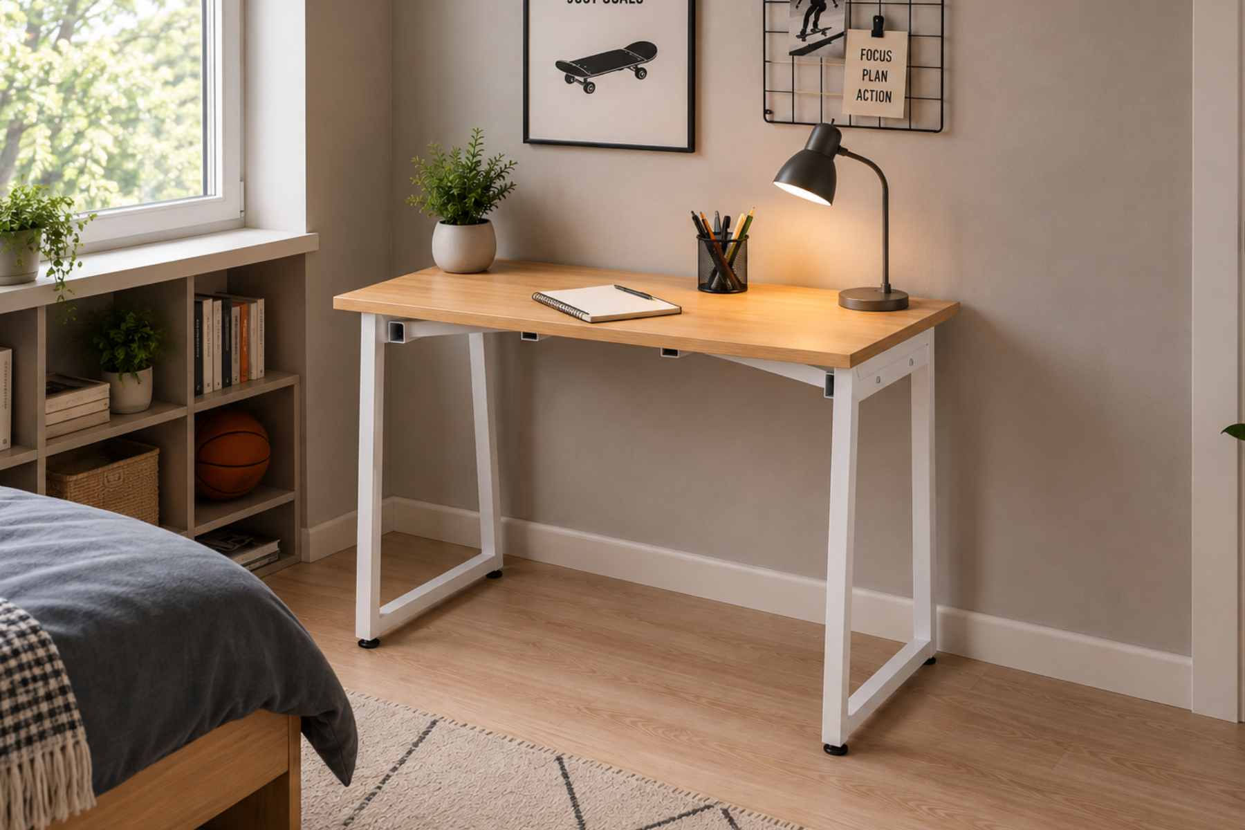 Vilinze Biga Sabit Mdf Metal Ayak Çalışma Ofis Masası - 60x90 cm