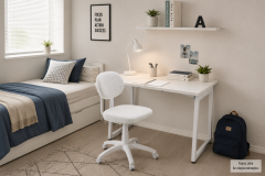 Vilinze Biga Çalışma Ofis Masası ve Deniz Çalışma Ofis Sandalyesi Set - 60x90 cm