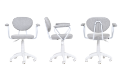 Vilinze Biga Çalışma Ofis Masası ve Deniz Çalışma Ofis Sandalyesi Set - 60x90 cm Kırçıllı Gri/Kollu