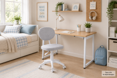Vilinze Biga Çalışma Ofis Masası ve Deniz Çalışma Ofis Sandalyesi Set - 60x120 cm
