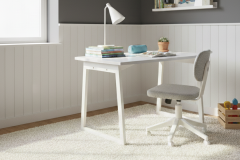 Vilinze Biga Çalışma Ofis Masası ve Deniz Çalışma Ofis Sandalyesi Set - 60x120 cm Kırçıllı Gri/Kolsuz
