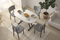 Vilinze Miray Sandalye Afyon Mutfak Masası Takımı - 80x140 cm