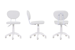 Vilinze Biga Çalışma Ofis Masası ve Deniz Çalışma Ofis Sandalyesi Set - 60x120 cm Beyaz/Kolsuz