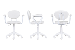 Vilinze Biga Çalışma Ofis Masası ve Deniz Çalışma Ofis Sandalyesi Set - 60x120 cm Beyaz/Kollu