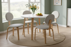 Vilinze Lodos Sandalye Demre Yuvarlak Mutfak Masası Takımı - 90x90 cm