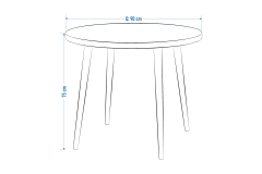 Vilinze Lodos Sandalye Demre Yuvarlak Mutfak Masası Takımı - 90x90 cm
