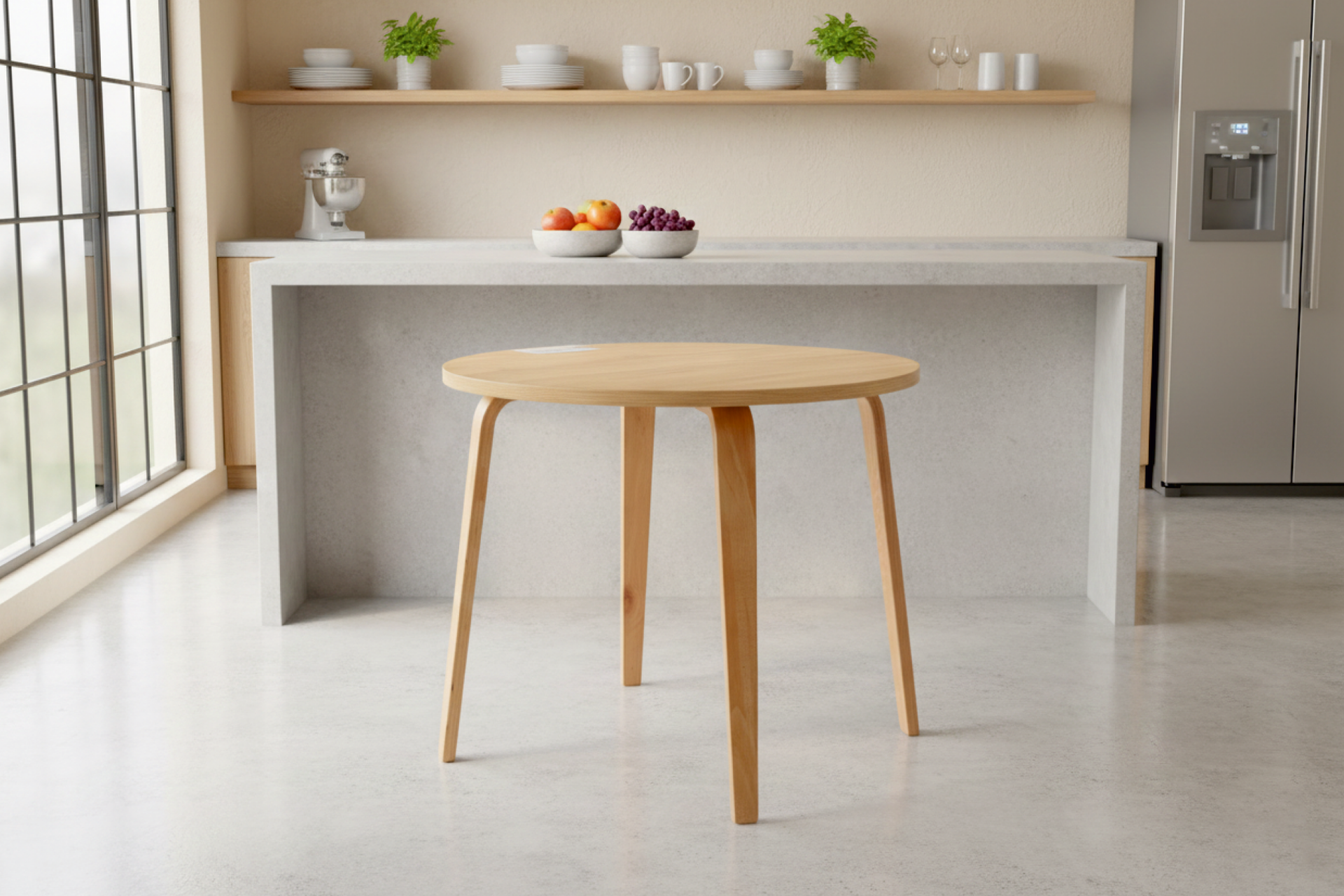 Vilinze Demre Sabit Yuvarlak Mutfak Ahşap Masası - 90x90 cm