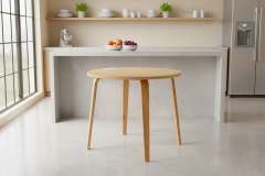 Vilinze Demre Sabit Yuvarlak Mutfak Ahşap Masası - 90x90 cm