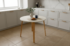 Vilinze Demre Sabit Yuvarlak Mutfak Ahşap Masası - 90x90 cm