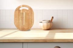 Doğal Meşe Yatay Sunum - Kesme Tahtası 18mm-Oval