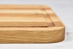 Doğal Meşe Yatay Sunum - Kesme Tahtası 18mm-Oval