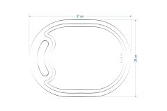Doğal Meşe Yatay Sunum - Kesme Tahtası 18mm-Oval