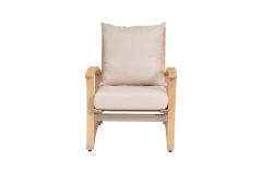 Vilinze Nora Ahşap Tek Kişilik Berjer Krem