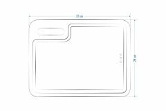 Doğal Meşe Kare Sunum - Kesme Tahtası 18mm-Yatay