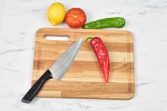 Doğal Meşe Kare Sunum - Kesme Tahtası 18mm-Yatay