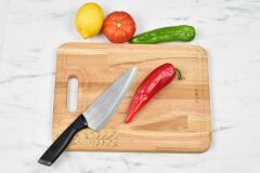 Doğal Meşe Oval Sunum - Kesme Tahtası 18mm-Dik