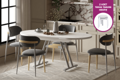 Vilinze Venüs Sandalye Afyon Mutfak Masası Takımı - 80x140 cm