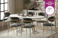 Vilinze Venüs Sandalye Afyon Mutfak Masası Takımı - 80x140 cm
