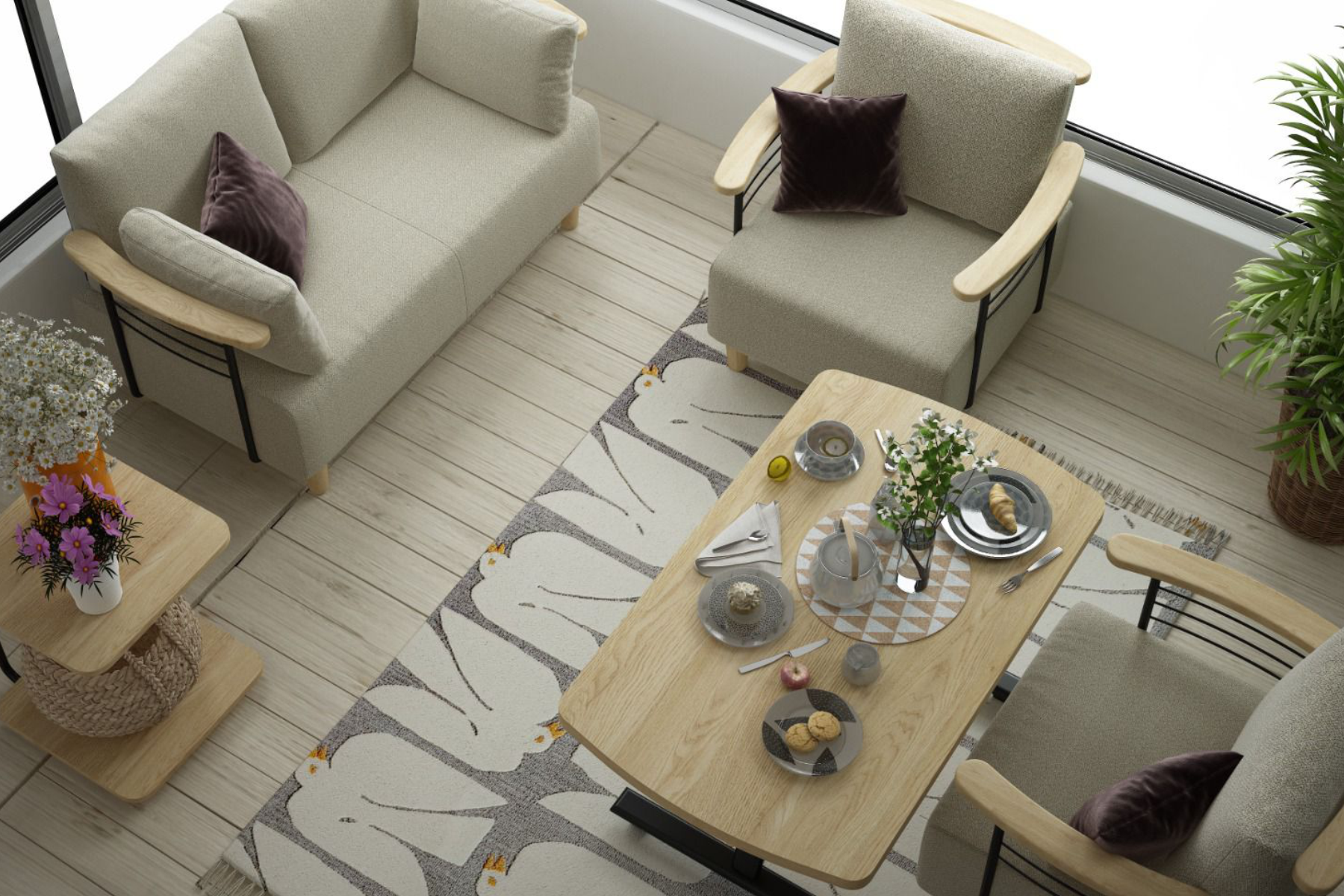 Serdivan 211 Kayra Masa Koltuk Takımı