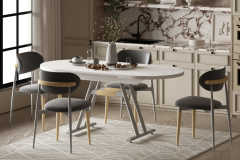 Vilinze Venüs Sandalye Afyon Mutfak Masası Takımı - 80x140 cm Naturel - 4 Adet
