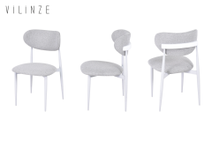Vilinze Venüs Sandalye Afyon Mutfak Masası Takımı - 80x140 cm Gri - 4 Adet