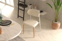 Vilinze Venüs Sandalye Afyon Mutfak Masası Takımı - 80x140 cm Traverten/Vizon - 4 Adet