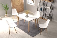 Vilinze Eames Sandalye Avanos Ahşap Mdf Mutfak Masası Takımı 70*120 cm