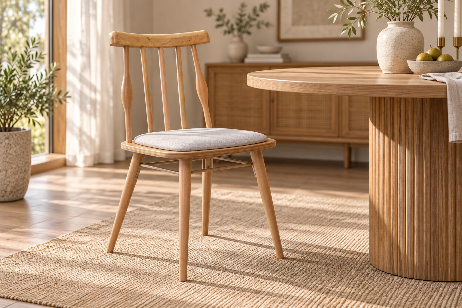 Vilinze Soma Naturel Ahşap Sandalye