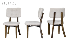 Vilinze Mir Sandalye Aras Mutfak Masası Takımı - 80x140 cm Kestane - 6 Adet