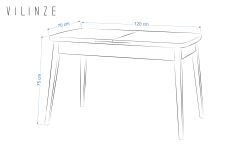 Vilinze Akdeniz Sandalye Golf Mutfak Masası Takımı - 70x120 cm Beyaz - Naturel - 4 Adet