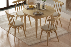 Vilinze Soma Sandalye Turna Yuvarlak Mutfak Masası Takımı Naturel