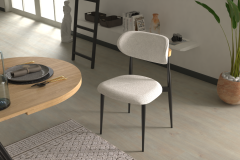 Vilinze Venüs Metal Ayak Teddy Sandalye Siyah - Teddy Beyaz