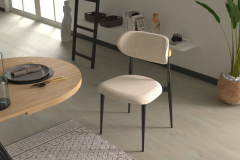 Vilinze Venüs Metal Ayak Teddy Sandalye Siyah - Teddy Bej