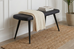 Vilinze Dino Siyah Ahşap Ayak Bank