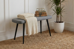 Vilinze Dino Siyah Ahşap Ayak Bank