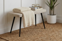 Vilinze Dino Siyah Ahşap Ayak Bank