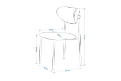 Vilinze Venüs Metal Ayak Teddy Sandalye Siyah - Teddy Açık Gri