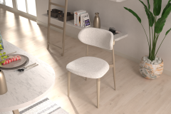 Vilinze Venüs Ahşap-Metal Siyah Ayak Teddy Sandalye