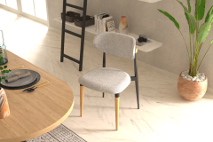 Vilinze Venüs Ahşap-Metal Siyah Ayak Teddy Sandalye