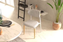 Vilinze Venüs Ahşap-Metal Siyah Ayak Teddy Sandalye