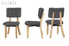 Vilinze Mir 02 Ahşap Sandalye Gri - Naturel