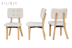 Vilinze Mir 02 Ahşap Sandalye Beyaz - Naturel
