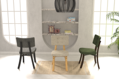 Vilinze Mir 02 Ahşap Sandalye Beyaz - Naturel