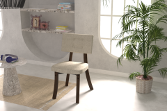 Vilinze Mir 02 Ahşap Sandalye Beyaz - Kestane